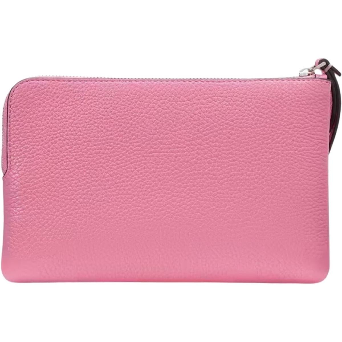 Kate Spade Leila Medium L Zip Wristlet Leather Blossom Pink Wallet KE933