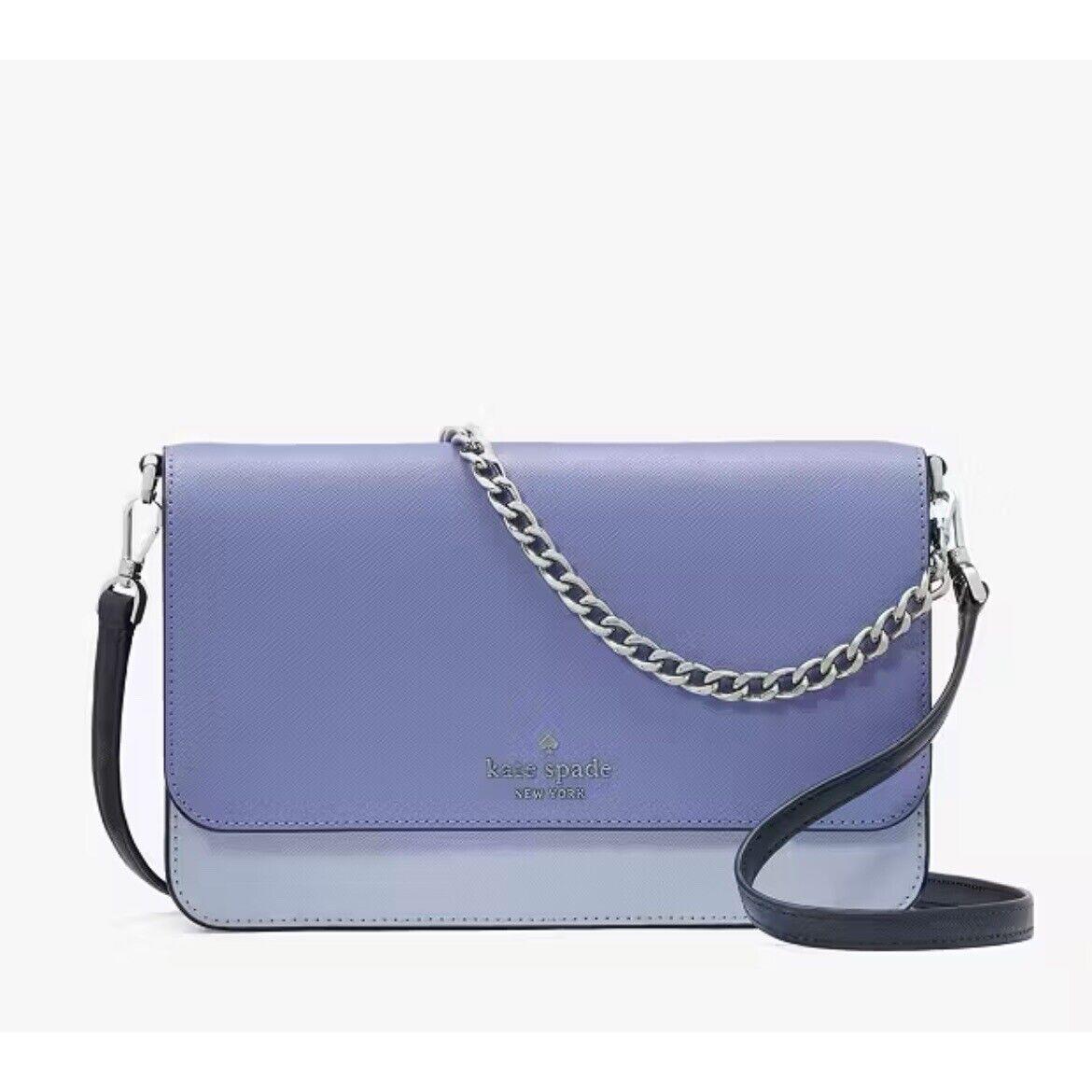 Kate Spade Madison Colorblock Flap Convertible Crossbody In Evening Blue Iris