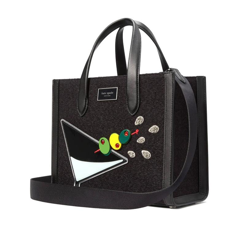 Kate Spade New York Manhattan Martini Embellished Small Tote in Black