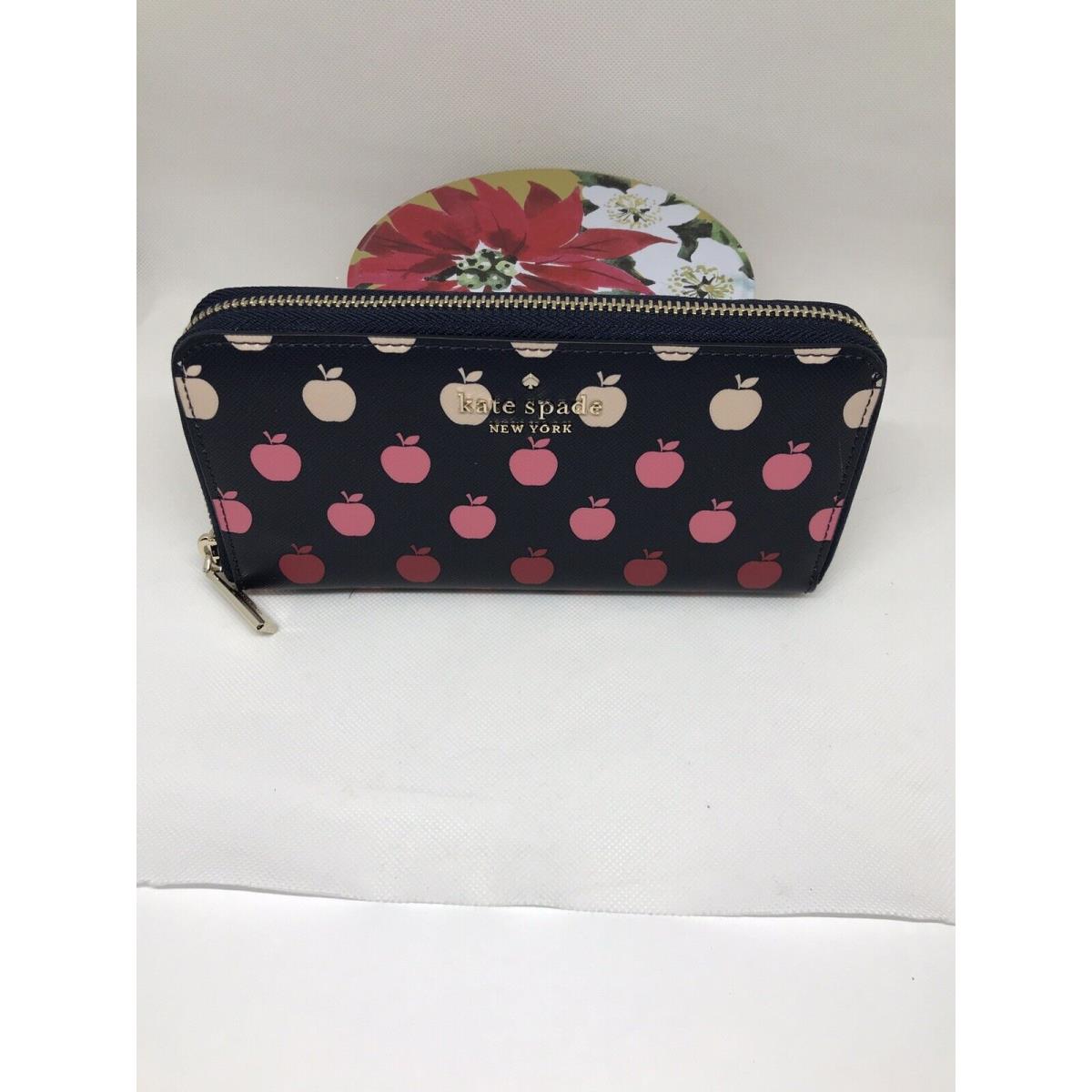 Kate Spade New York Large Continental Wallet Orchard Degrade Apple Printed