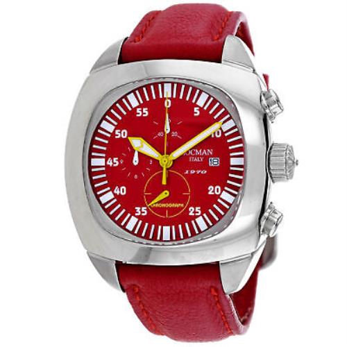 Locman Men`s Classic Red Dial Watch - 1970RDQ