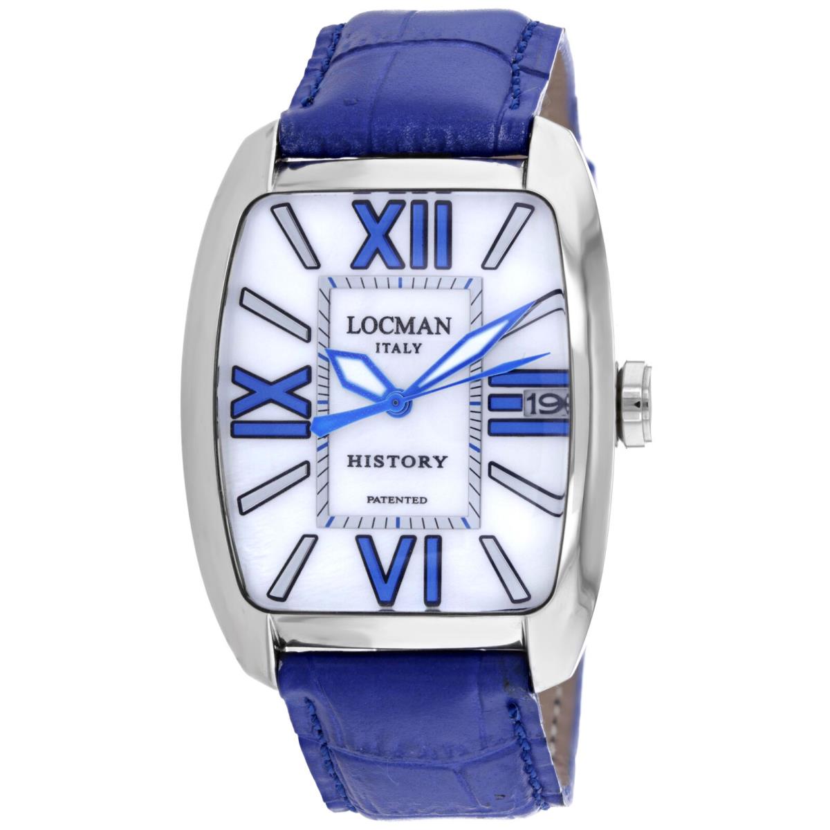 Locman Men`s Classic White Dial Watch - 486NMWBL1BL