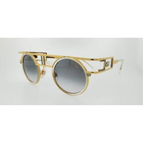 Cazal Sunglasses 668 065 43MM Round Gold Frame with Grey Gradient Lenses