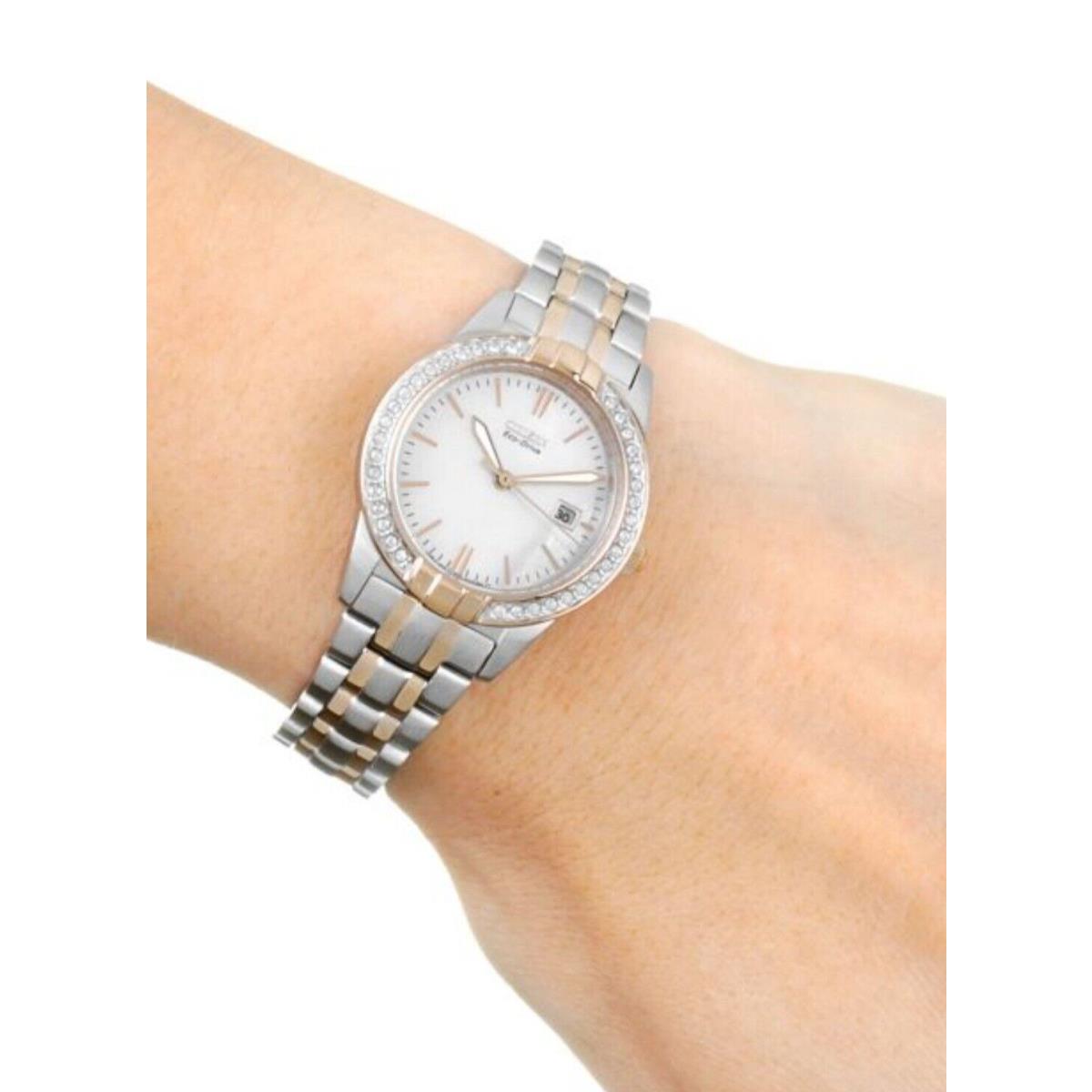 Citizen EW1686-59D Women`s Two Tone Mother of Pearl Dial Eco Drive Watch