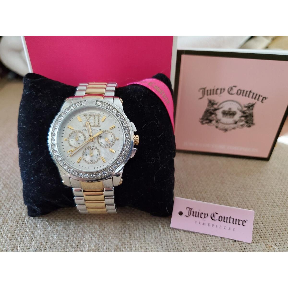 Gorgeous Juicy Couture 2 Tone Bracelet Wristwatch W/crystal Bezel