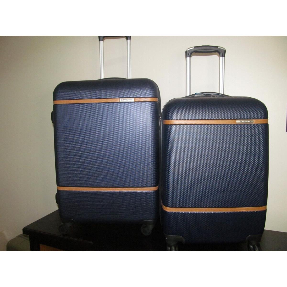 Samsonite Luggage Set-carry On Check In-navy Blue British Saddle Accents