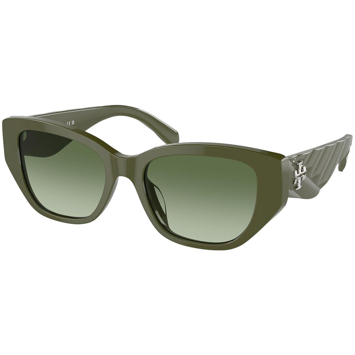 Tory Burch Women`s Squared Cat Eye Sunglasses - TY7196U Dark Green/Light Green (19598E-53)