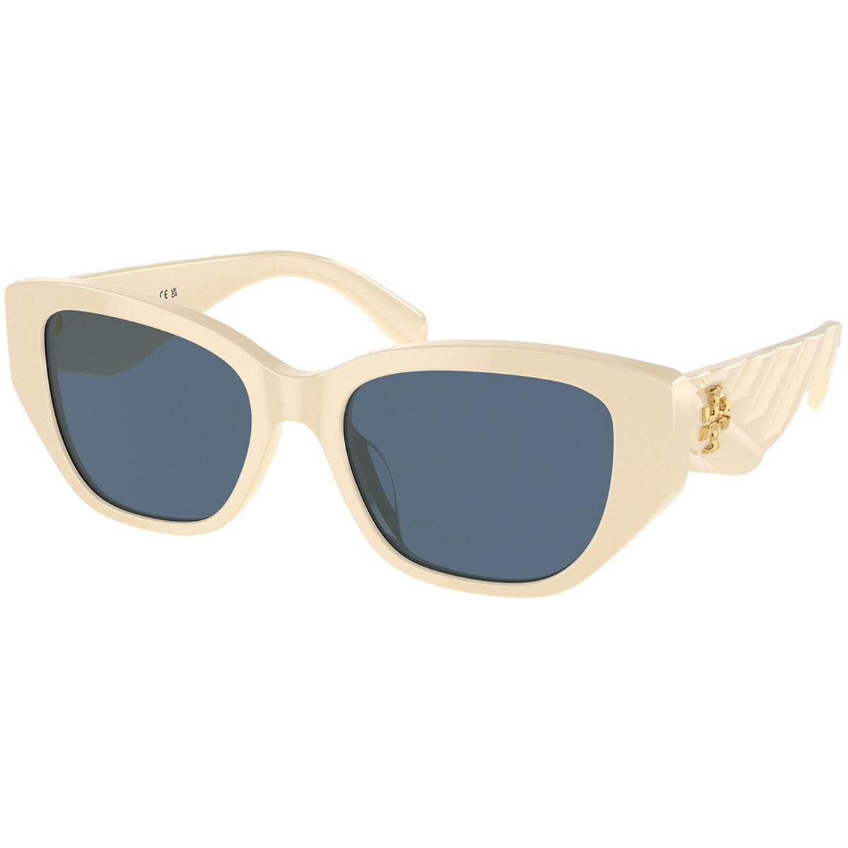 Tory Burch Women`s Squared Cat Eye Sunglasses - TY7196U Ivory/Dark Blue (119280-53)