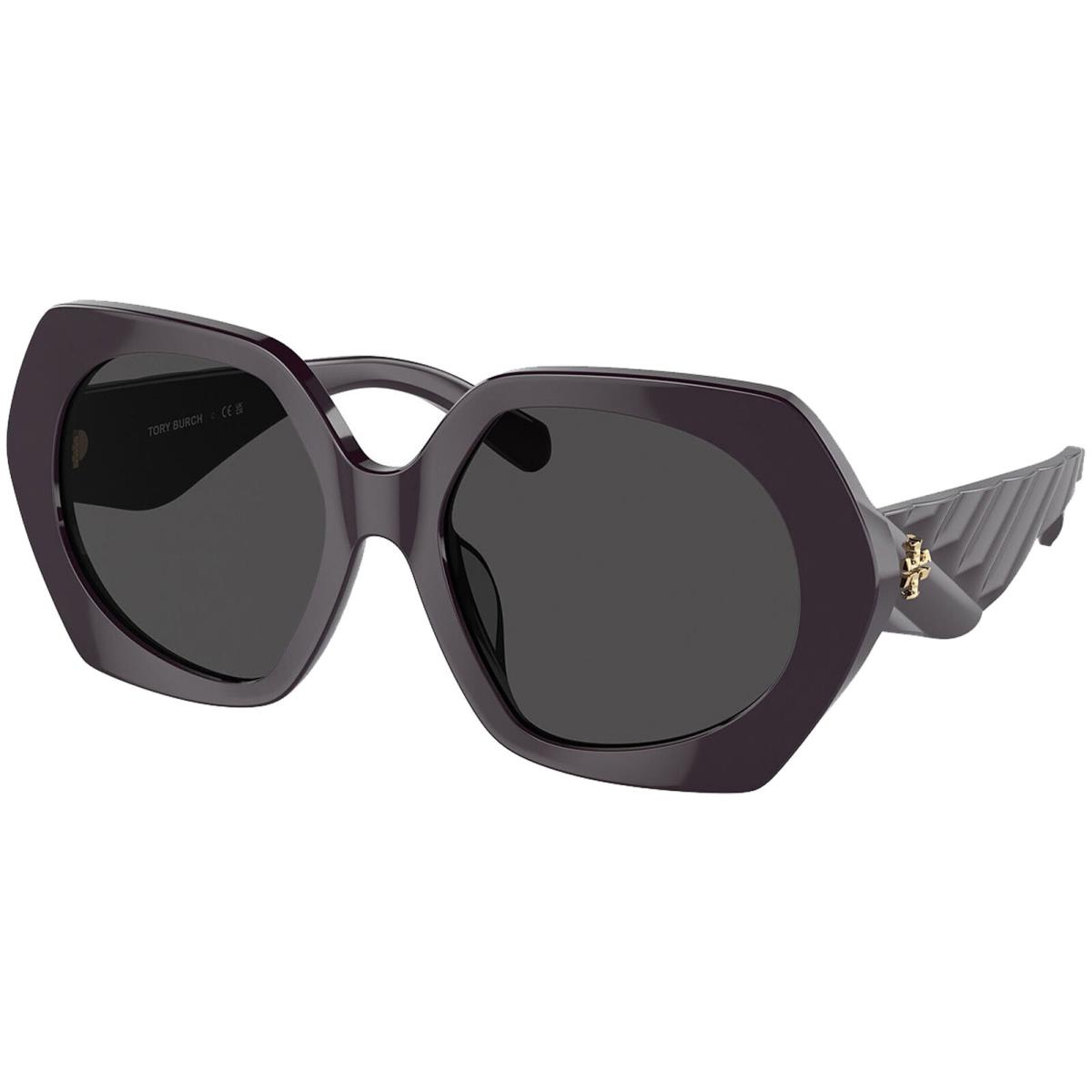 Tory Burch Women`s Oversized Modified Round Sunglasses - TY7195U Bordeaux/Dark Grey (196087-55)