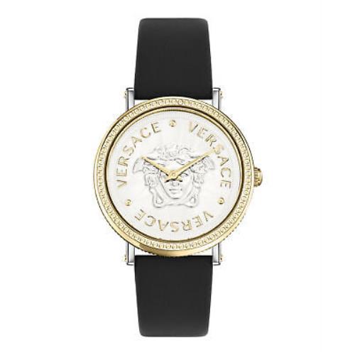 Versace Womens V-dollar Two Tone 37mm Strap Fashion Watch