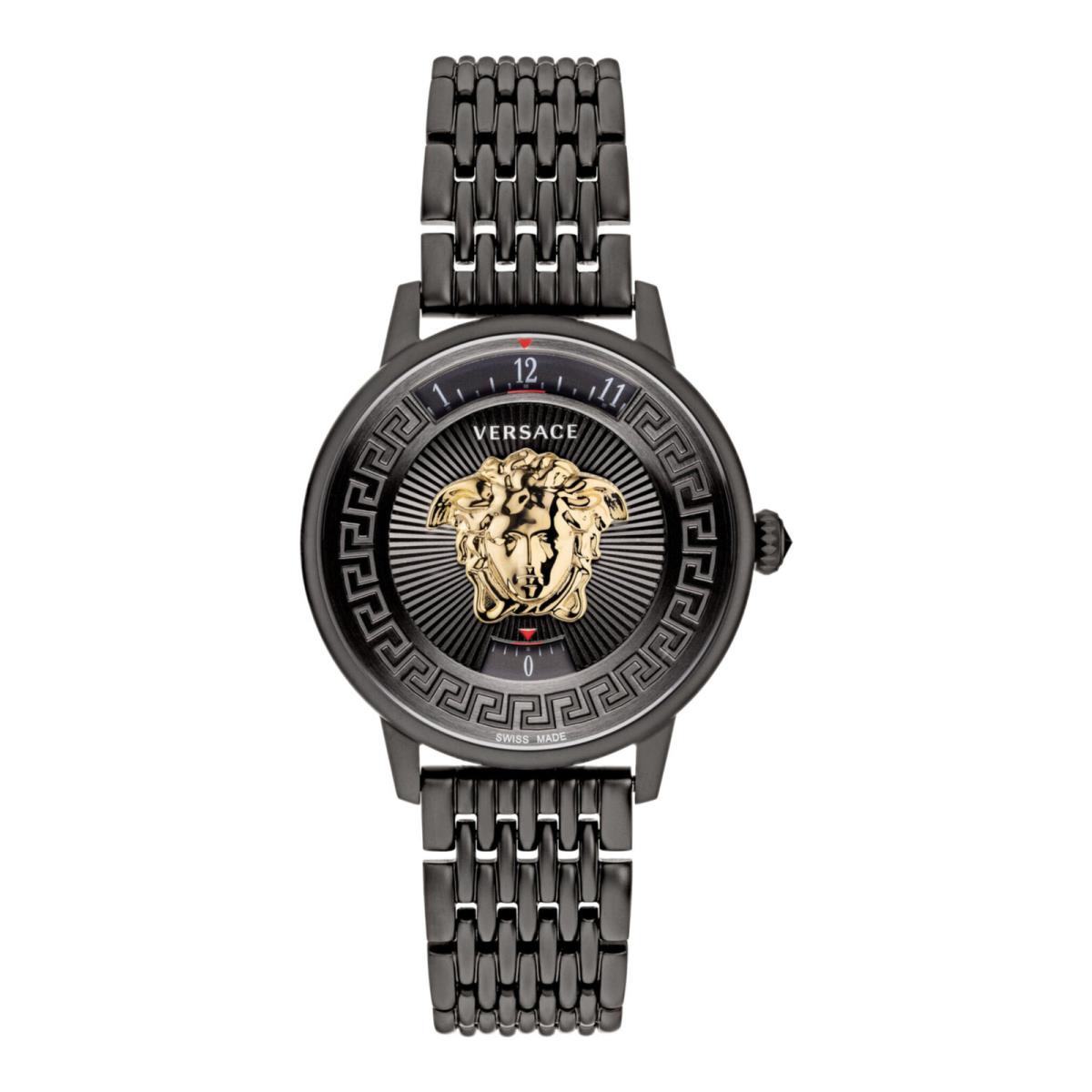 Versace Womens Medusa Icon Black 38mm Bracelet Fashion Watch - Dial: Black, Band: Black