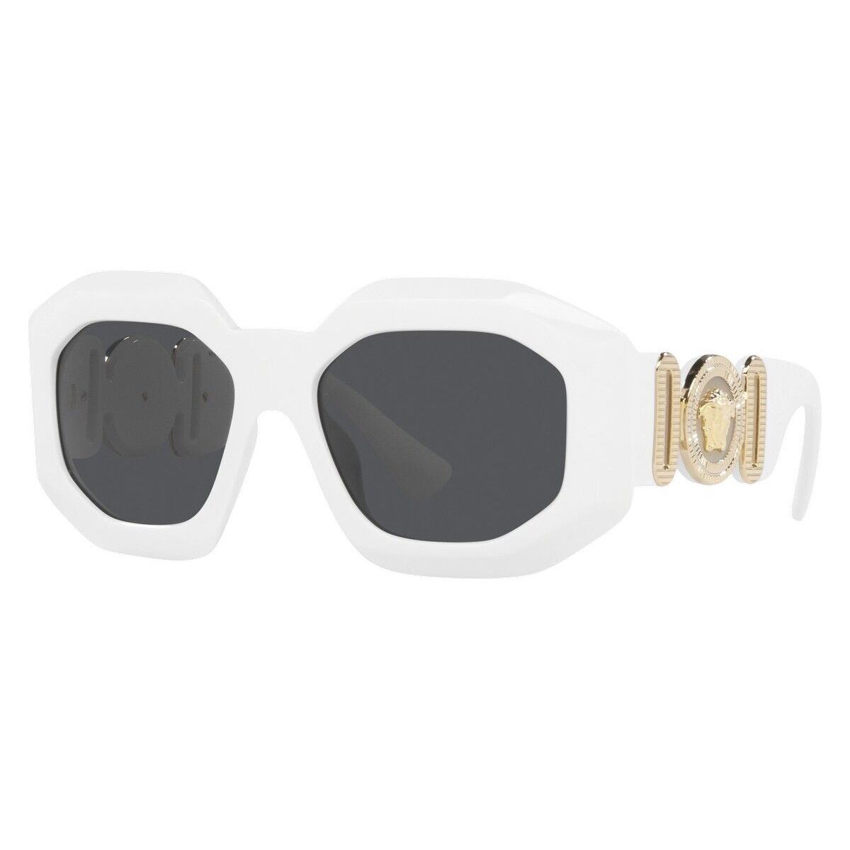 Versace VE4424U Sunglasses White Dark Gray Irregular 56mm