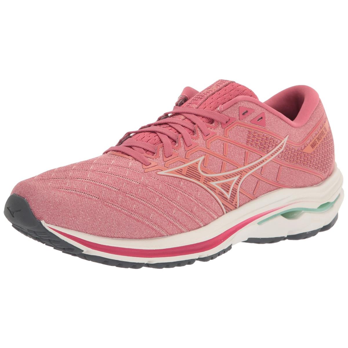 Mizuno Women`s Wave Inspire 18 Women`s US 7 Rosette/snow White 411359.1U0D