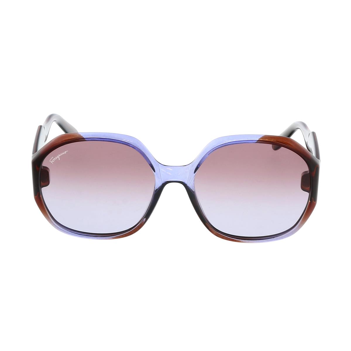 Salvatore Ferragamo SF943S Butterfly Full Rim Sunglasses Violet Brown Gradient