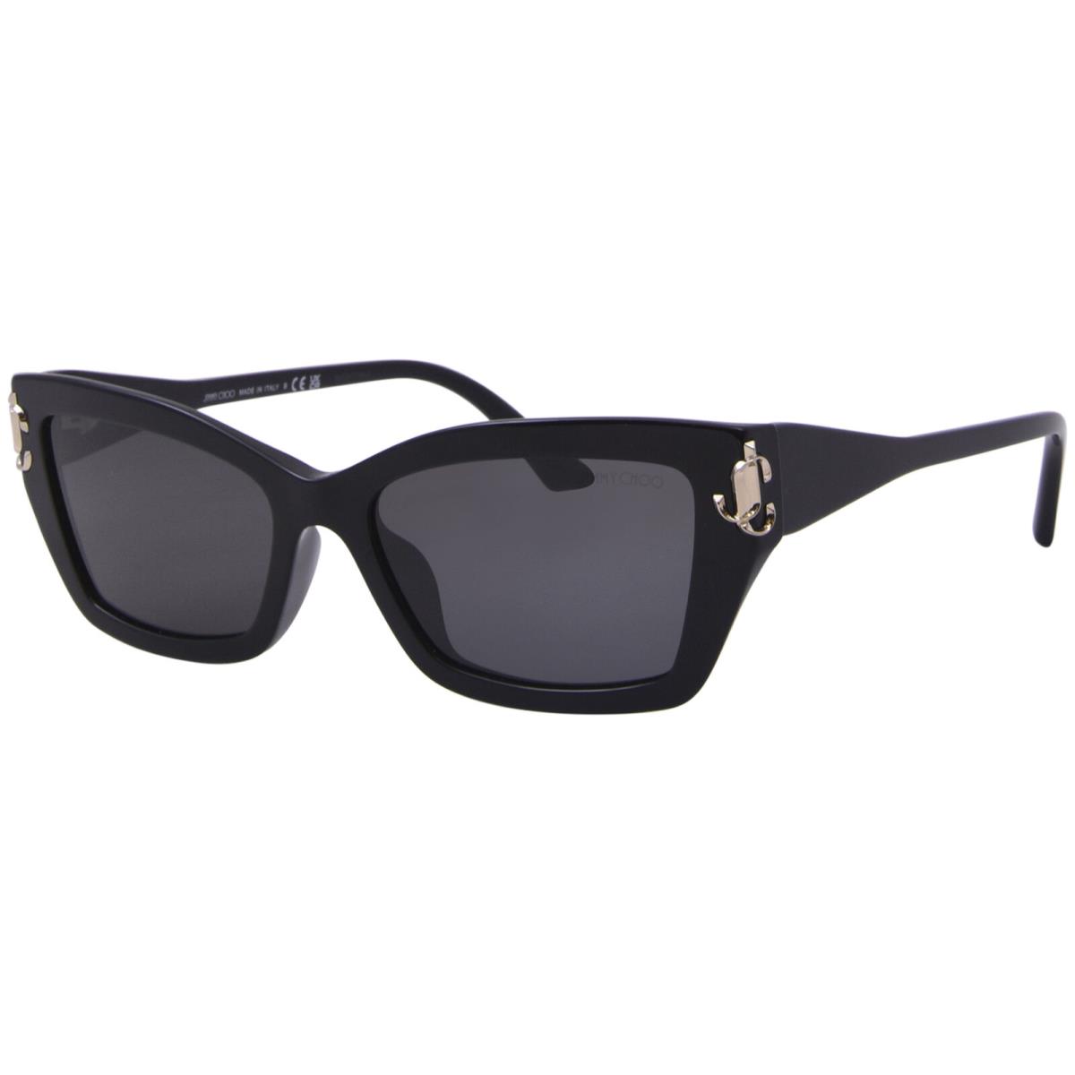 Jimmy Choo JC5011U 500087 Sunglasses Women`s Black/dark Grey Cat Eye 55mm