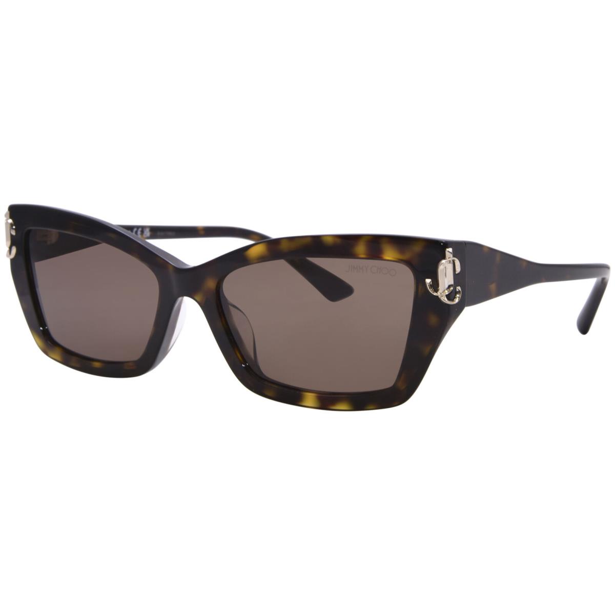 Jimmy Choo JC5011U 500273 Sunglasses Women`s Havana/dark Brown Cat Eye 55mm