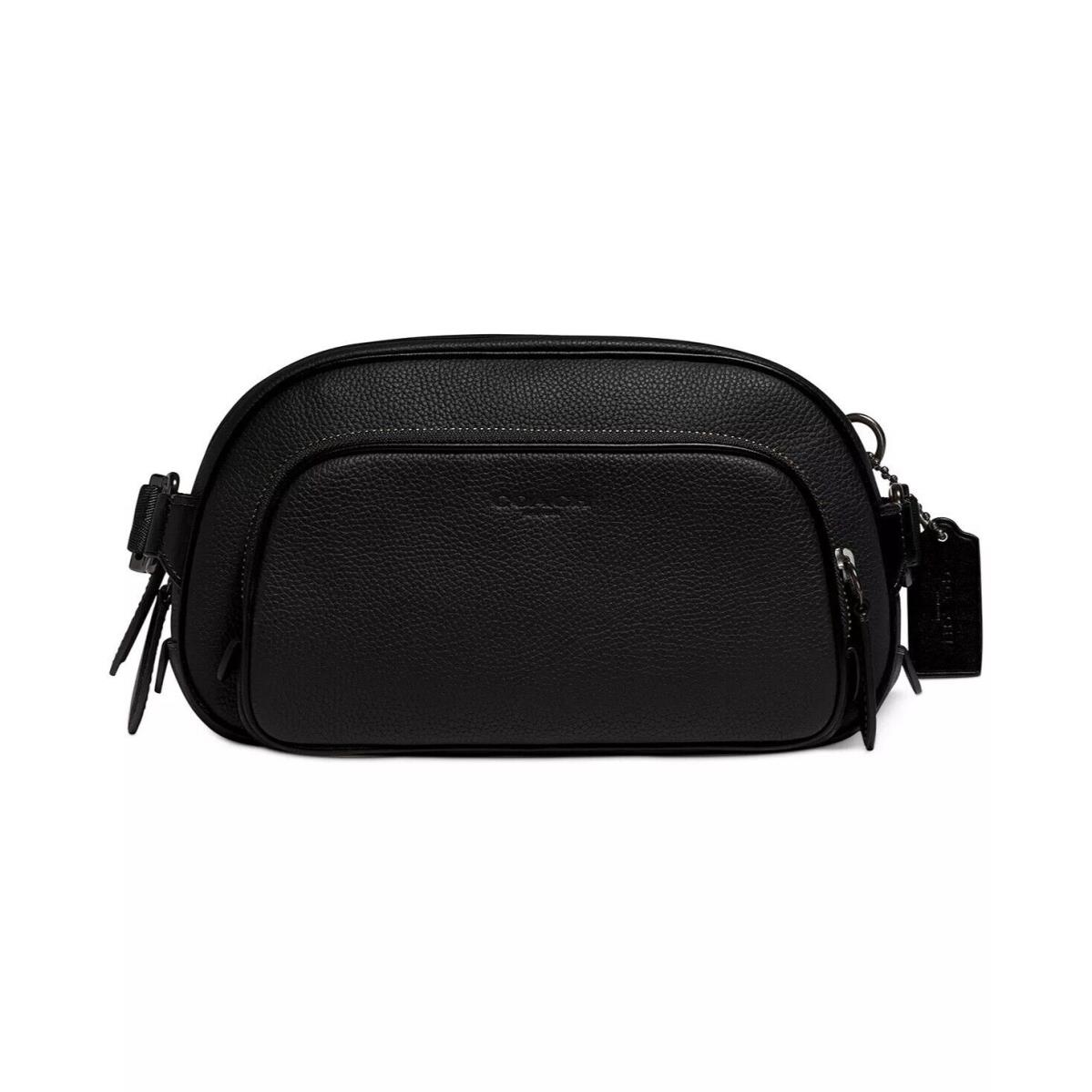 Coach Men`s Leather Black Hitch Belt Bag Black