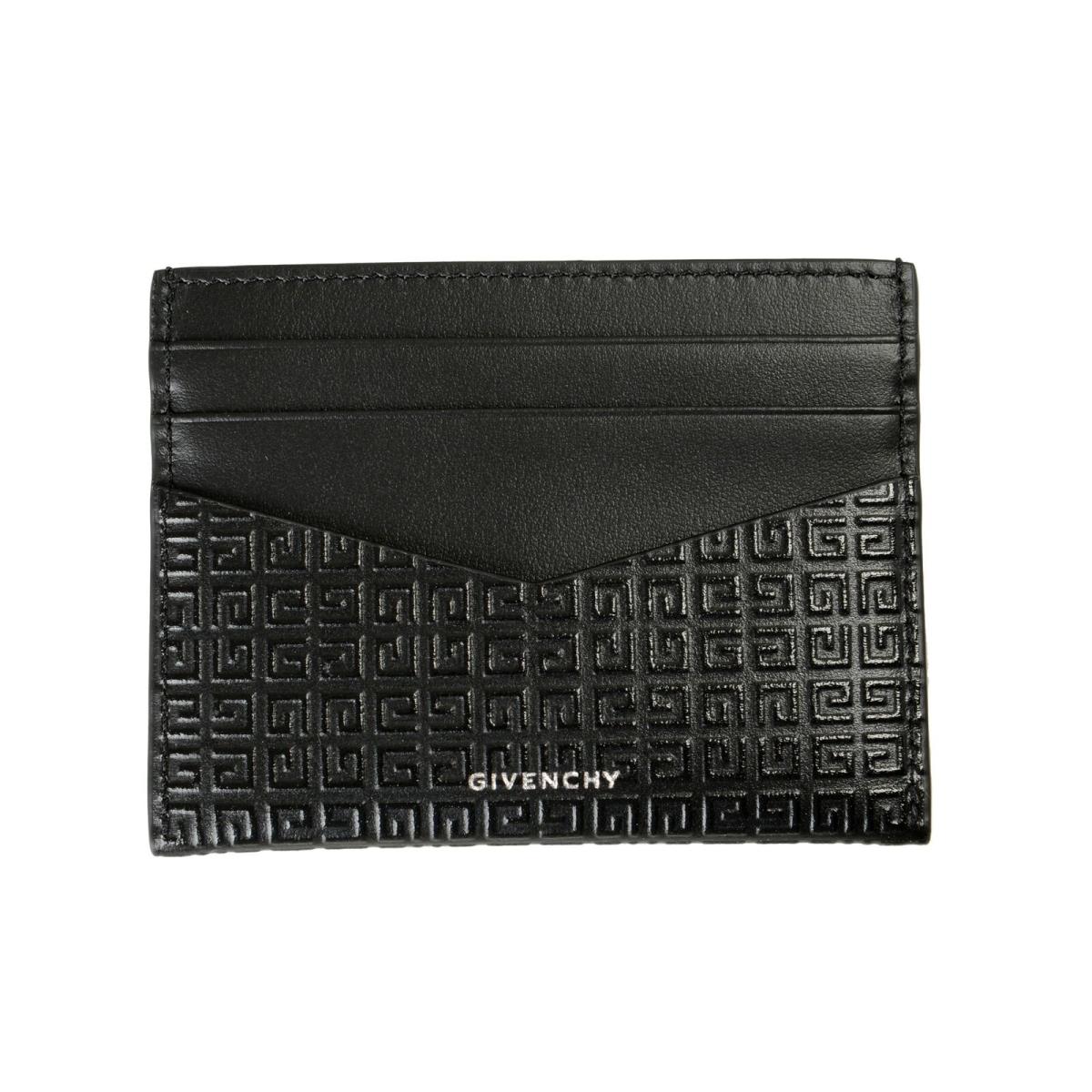 Givenchy Black Leather Logo Print Card Case