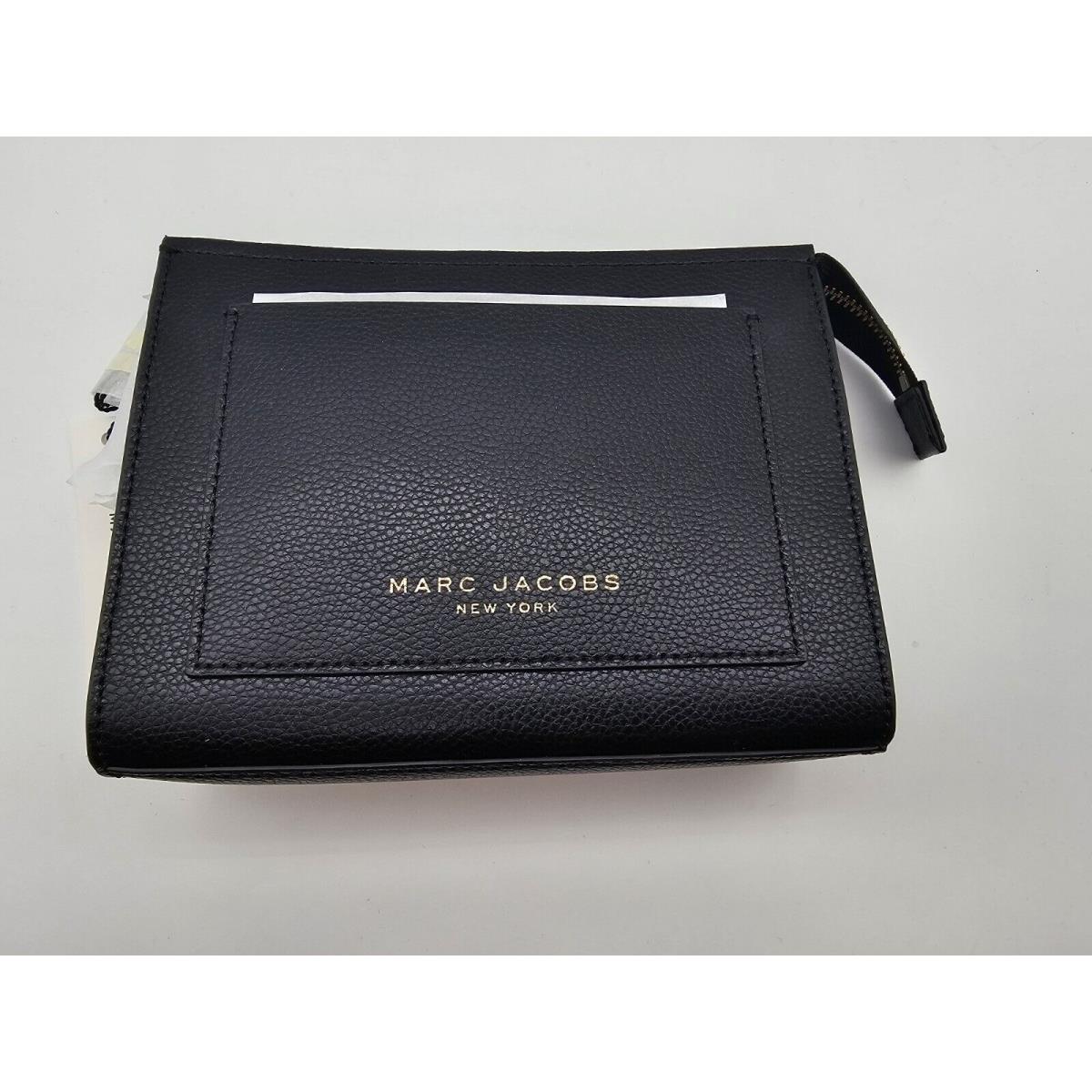 Marc Jacobs Black Grind Leather Cosmetic Bag Pouch Case MK024015-B