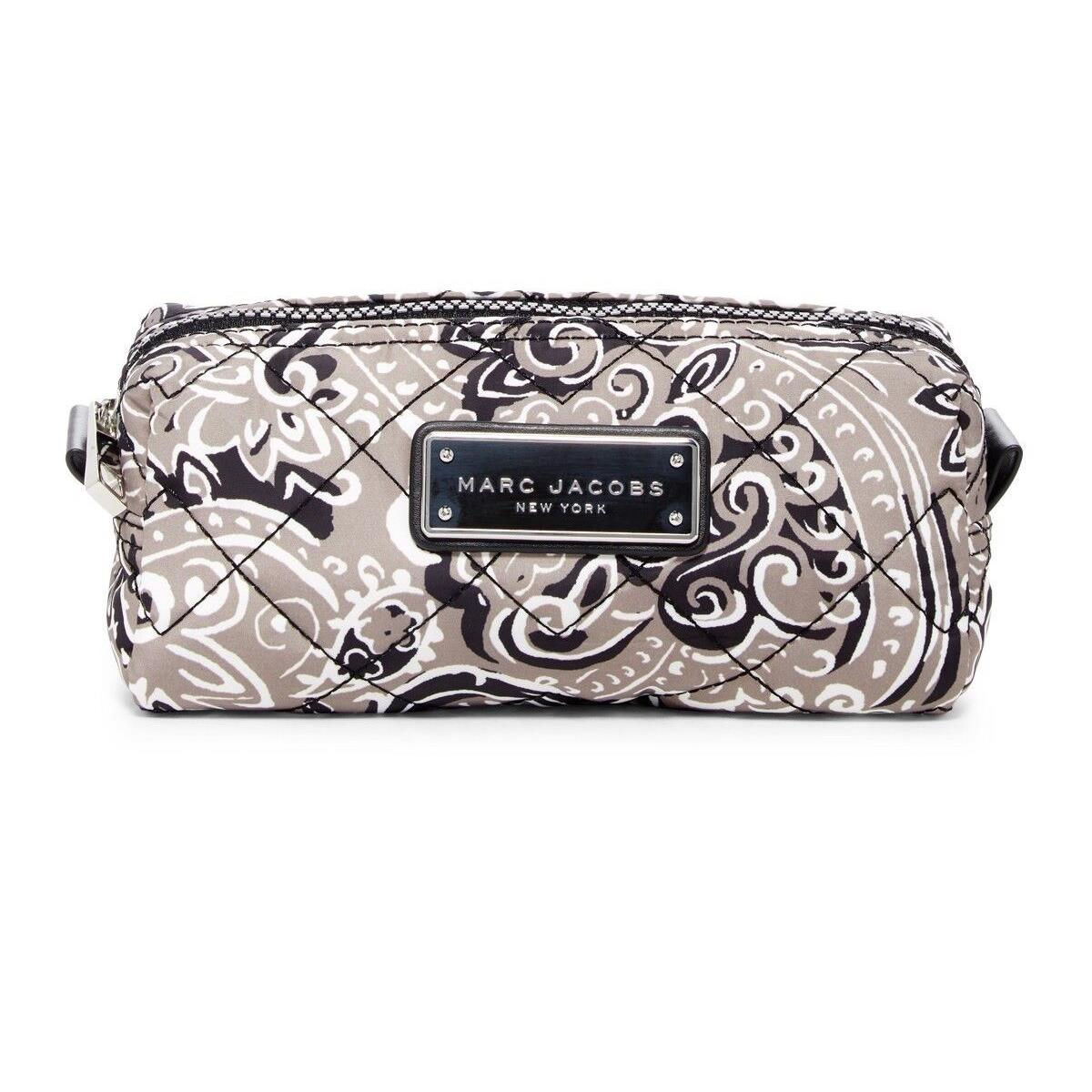Marc Jacobs Cosmetic Bag Quilted Paisley Narrow Pouch Grey