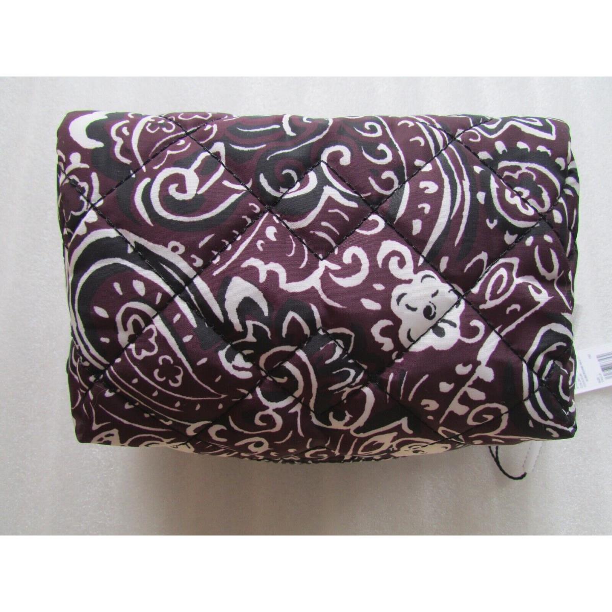 Marc Jacobs Cosmetic Bag Large Quilted Paisley Pouch Aubergine