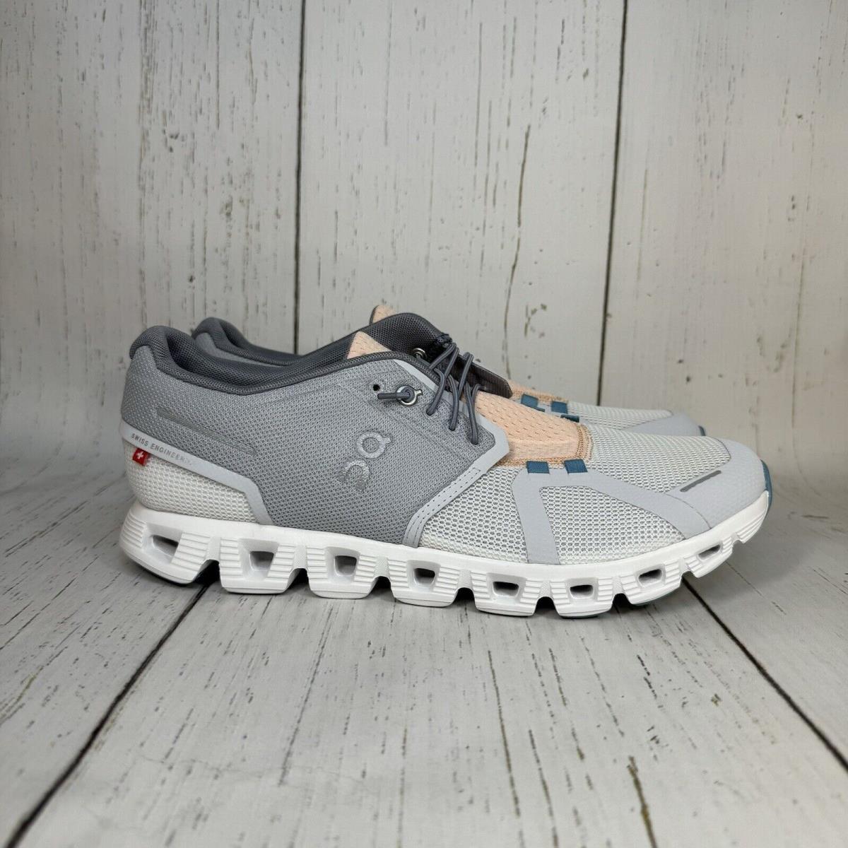 Womens ON Running Cloud 5 Push Glacier/undyed White 69.98353 Size 10.5