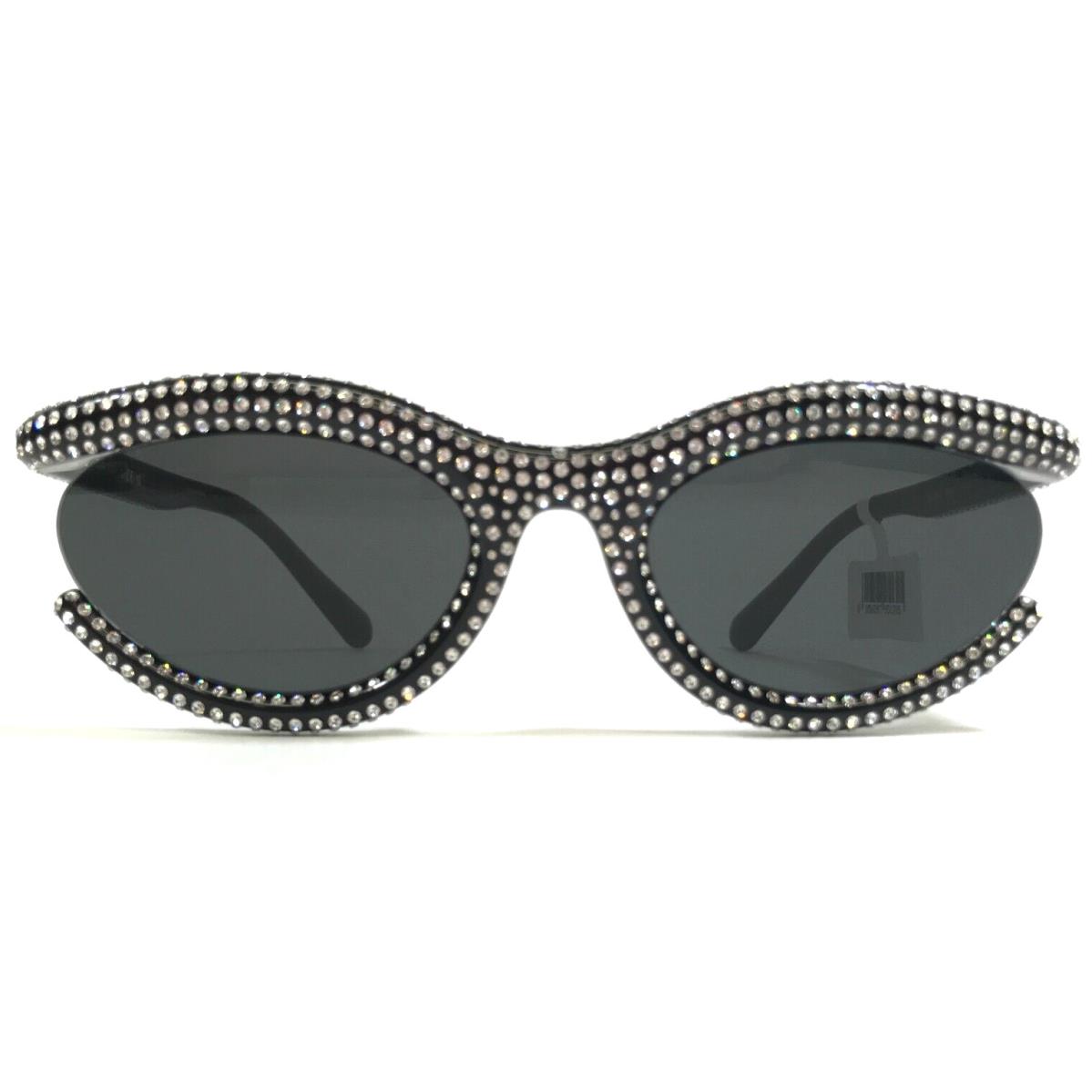 Swarovski Sunglasses SK6006 100187 Polished Black Crystals Sparkly Black Lenses