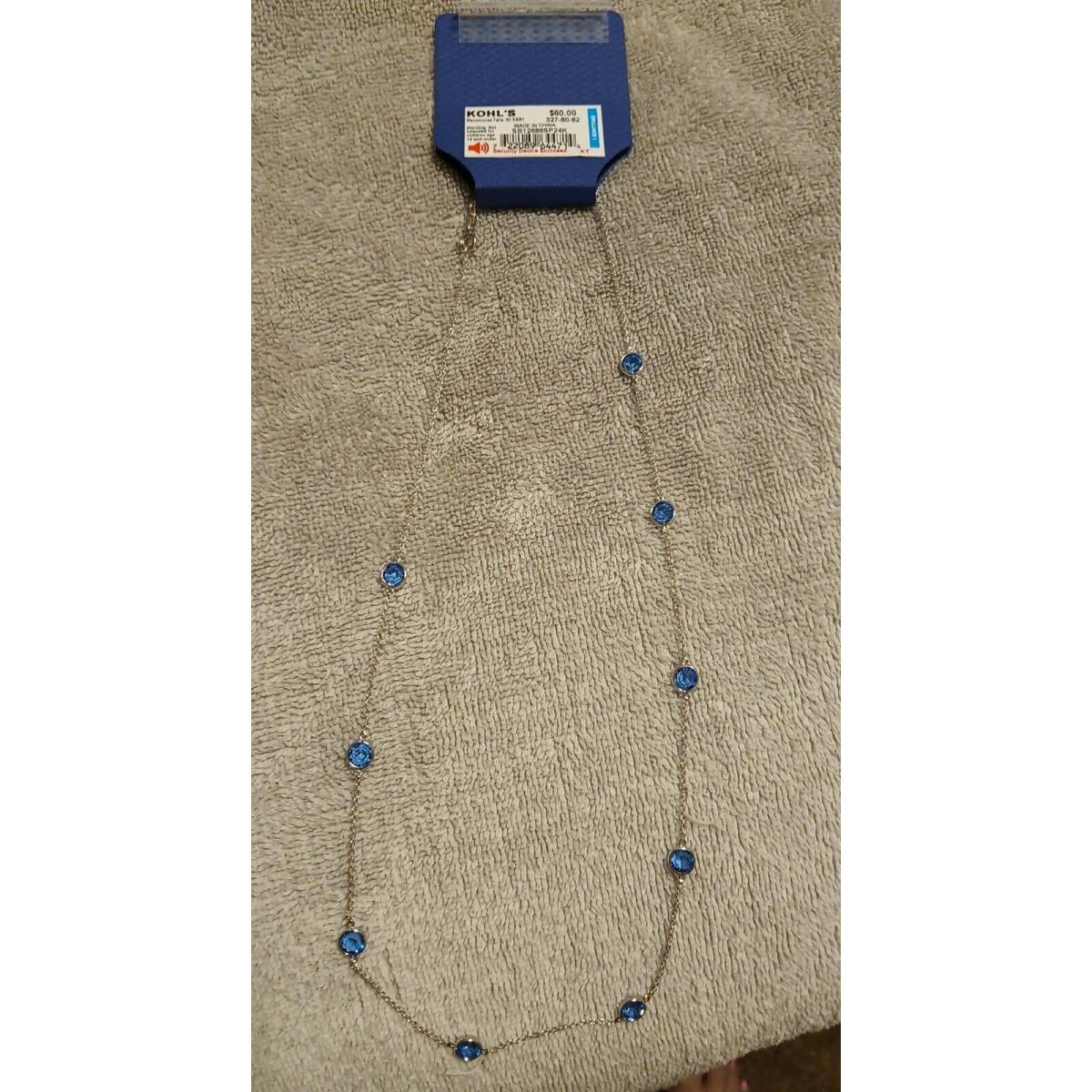 Swarovski Brilliance Blue Chystal Necklace and Earrings