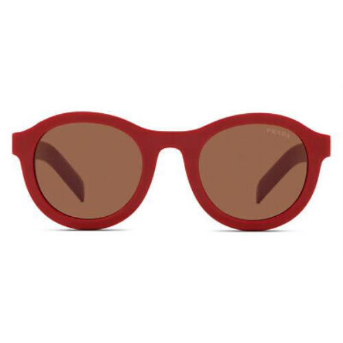 Prada PR 24VS Sunglasses Men Red Round 49mm