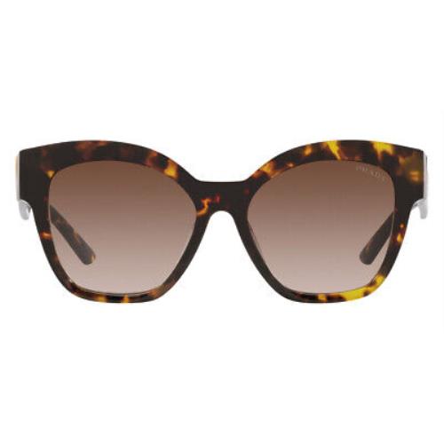 Prada PR 17ZSF Sunglasses Honey Tortoise Brown Gradient 55