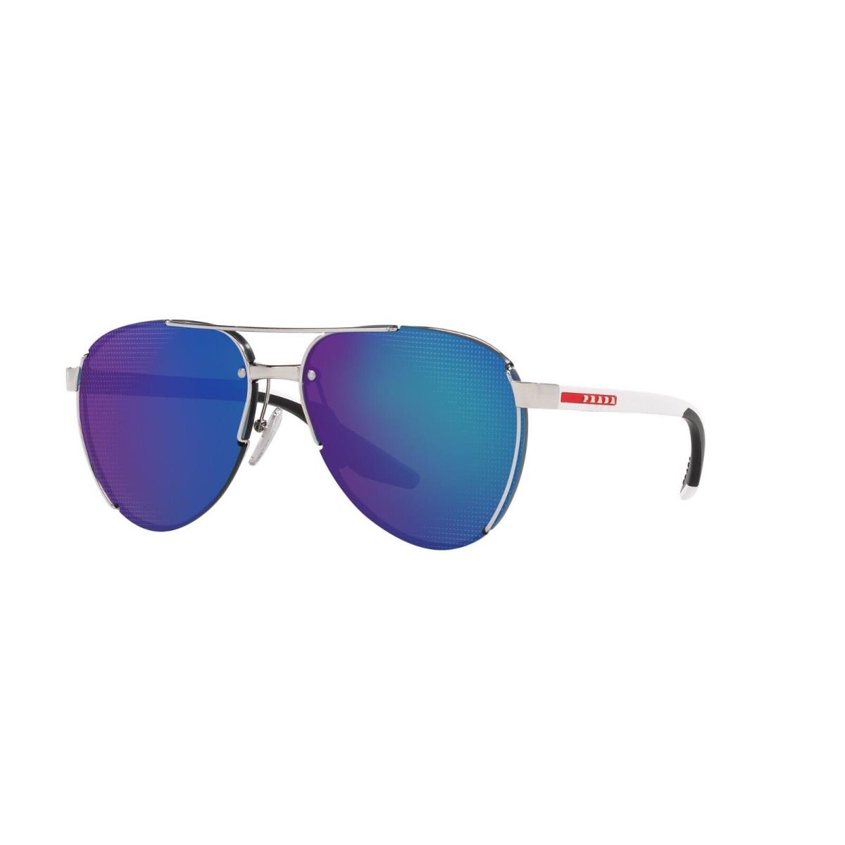 Prada Linea Rossa Sps 51YS Silver/blue Mirrored 1BC-08U Sunglasses