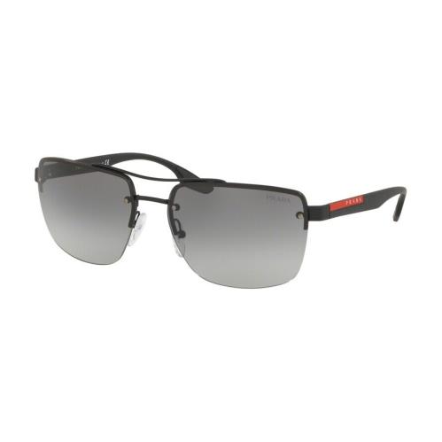 Prada Linea Rossa Sps 60U Black Rubber/grey Shaded DG0-3M1 Sunglasses