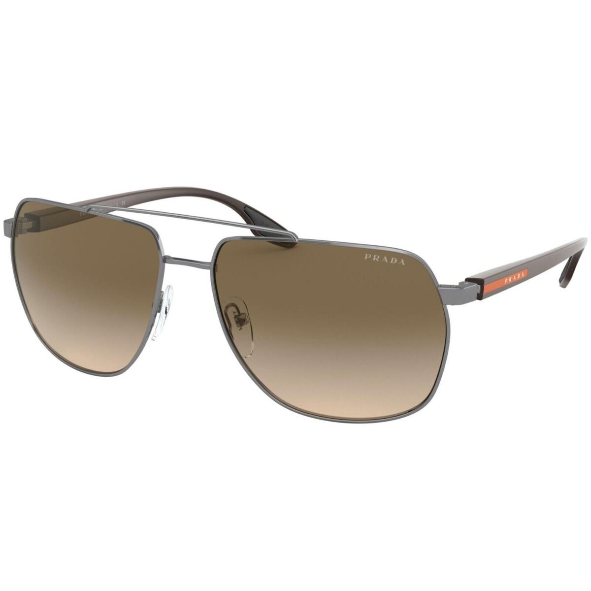 Prada Linea Rossa Sps 55V Ruthenium/brown Shaded 5AV-1X1 Sunglasses