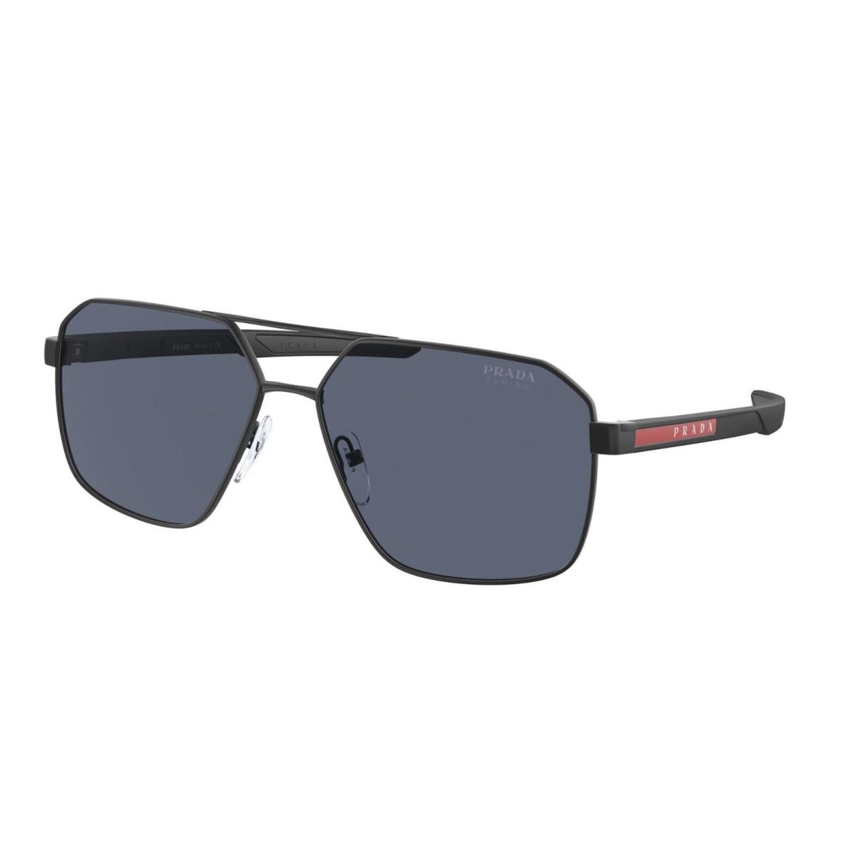 Prada Linea Rossa PS 55WS Black Rubber/blue DG009R Sunglasses