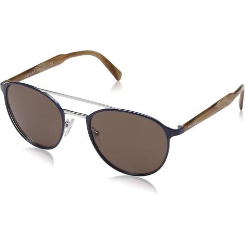 Prada Lettering Logo Spr 62TS Blue and Silver/brown KI8-8C1 Sunglasses