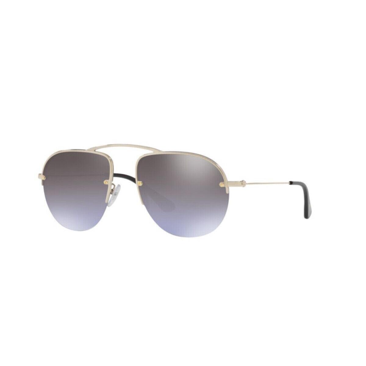 Prada Teddy PR 58OS Pale Gold/violet Brown Mirrored ZVN-2H2 Sunglasses