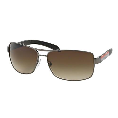 Prada Linea Rossa Sport Sps 54IS Ruthenium Dark Brown/brown Shaded Sunglasses