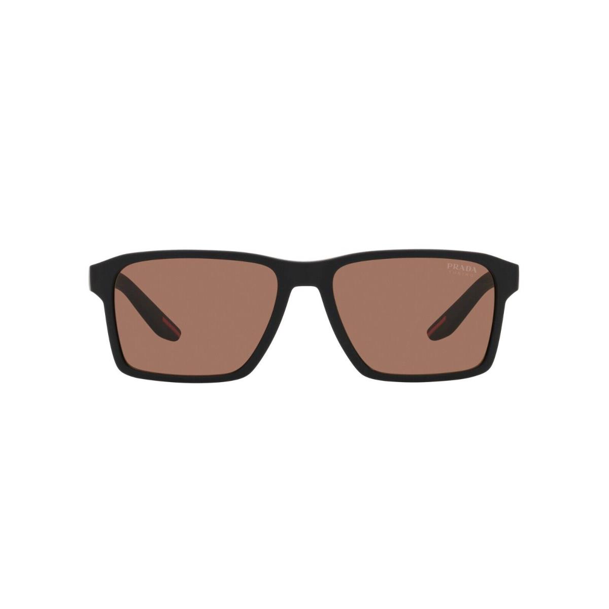 Prada Linea Rossa Sps 05YS Rubber Brown/brown DG0-50A Sunglasses - Frame: Rubber Brown, Lens: Brown