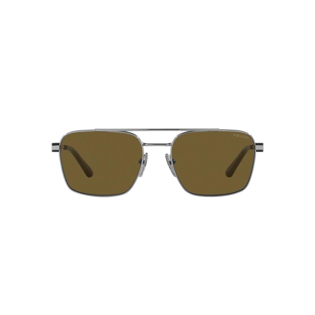 Prada PR 67ZS Gunmetal/dark Brown 5AV-01T Sunglasses