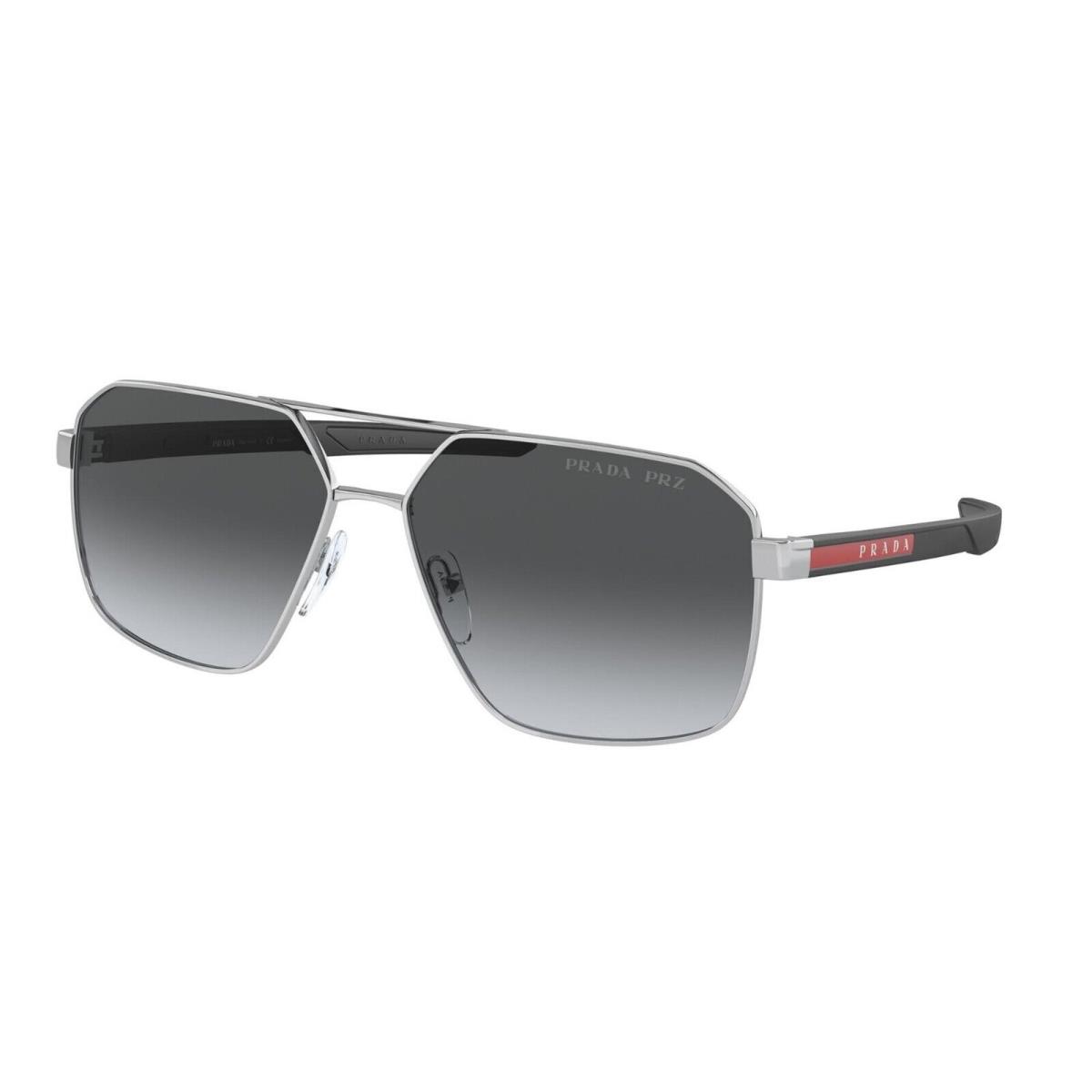 Prada Linea Rossa PS 55WS Silver/grey Shaded Polarized 1BC0/6G Sunglasses