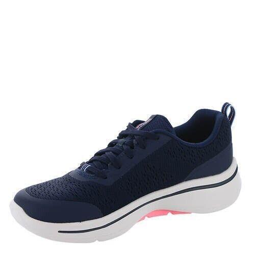 Skechers Women`s Go Walk Arch Fit - Uptown Summer Casual Sneakers Size 9 - Navy, Pink