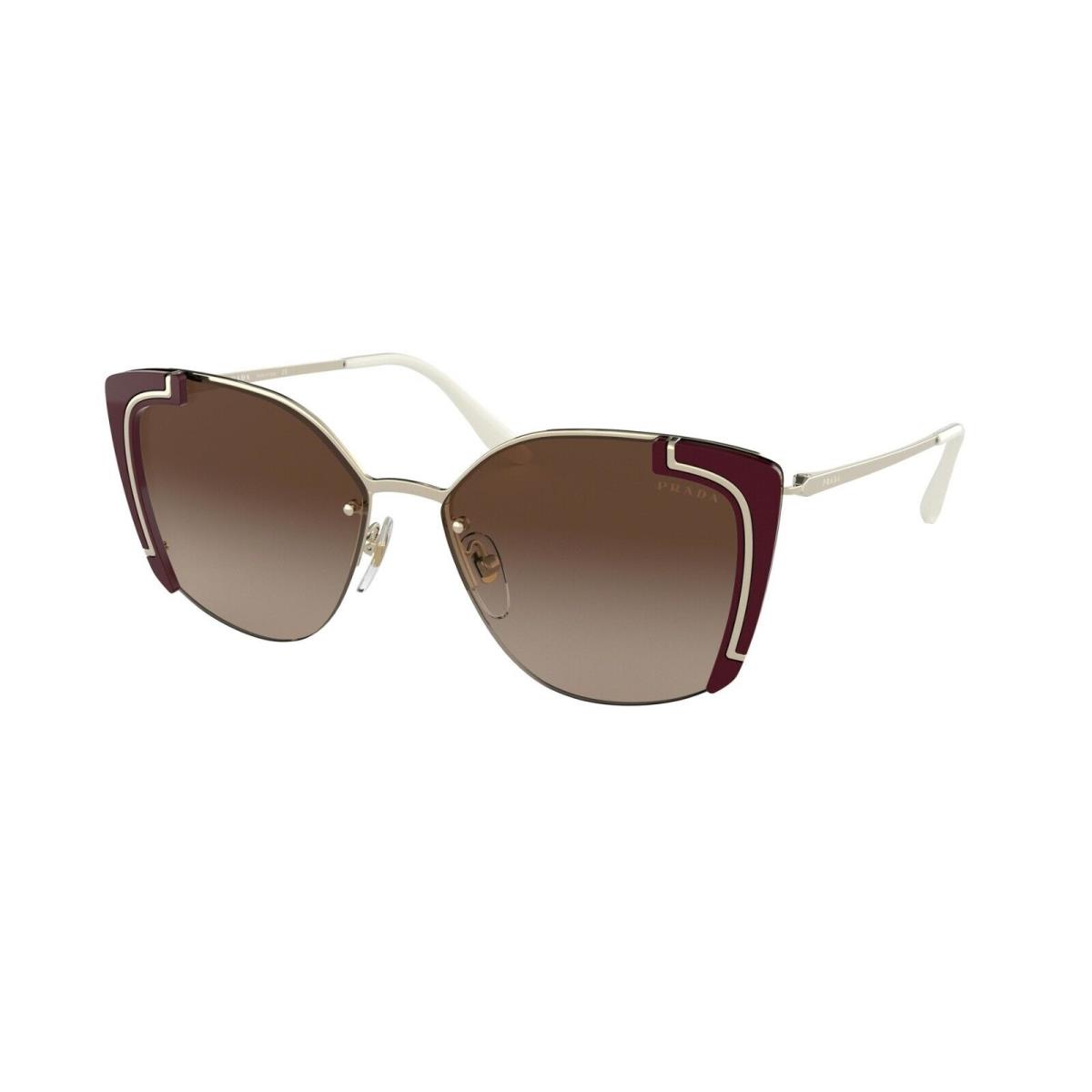 Prada Ornate PR 59VS Pale Gold and Burgundy/brown Shaded 430-6S1 Sunglasses