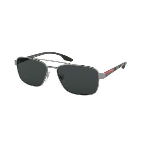 Prada Linea Rossa Stubb Sps 51U Ruthenium/grey Polarized 5AV-5Z1 A Sunglasses