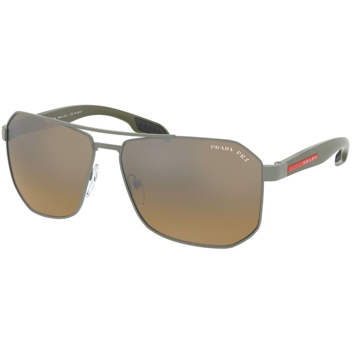 Prada Linea Rossa SPS51V Matte Ruthenium/brown Grey Shaded DG1-741 Sunglasses