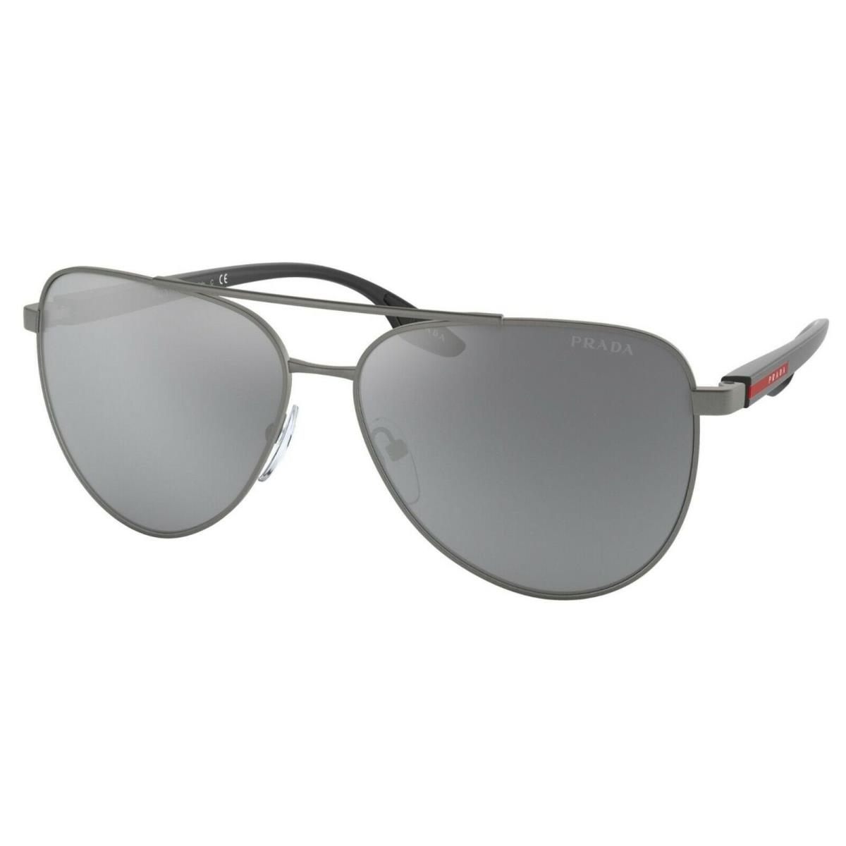 Prada Linea Rossa Sps 52WS Ruthenium/grey Black Mirrored DG1-07G Sunglasses