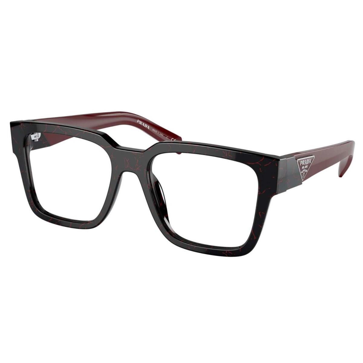 Prada PR 08ZV Black Marble Burgundy 11F-1O1 Eyeglasses