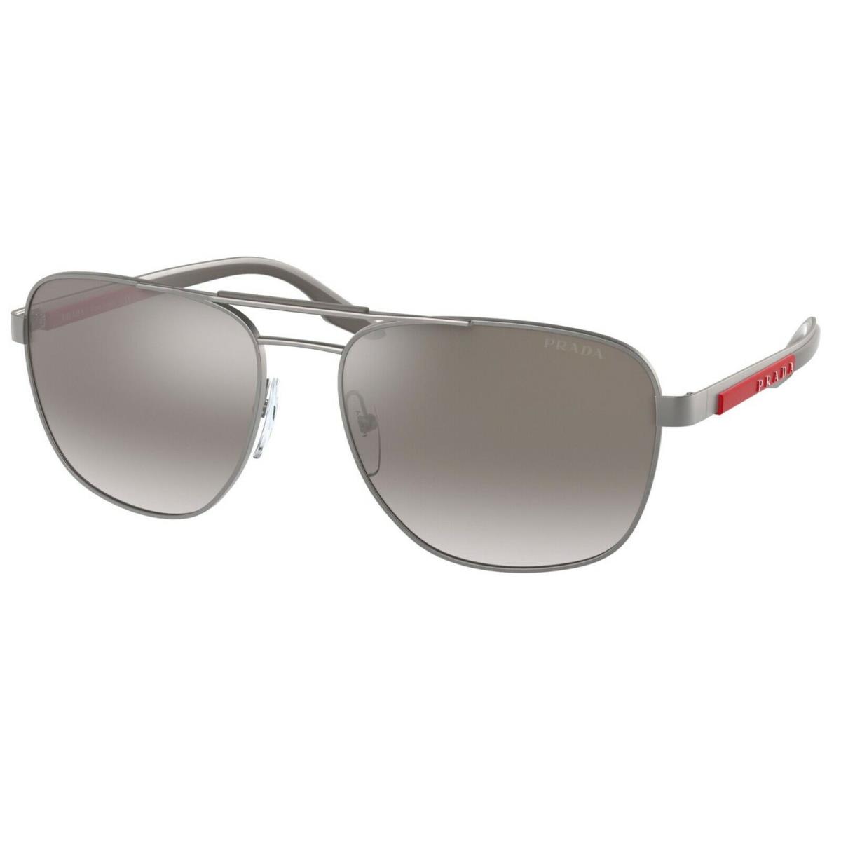 Prada Linea Rossa Sps 53X Matte Ruthenium/grey Shaded Mirror 7CQ02M Sunglasses