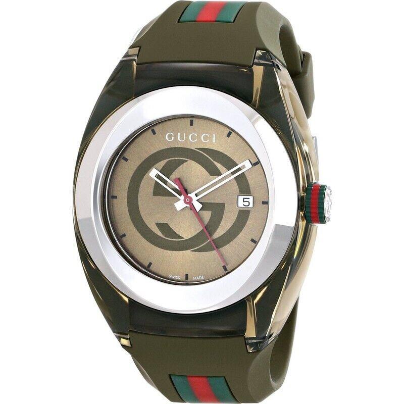 Gucci Sync Xxl 46mm YA137106 Green Rubber Band Green Dial Unisex Watch