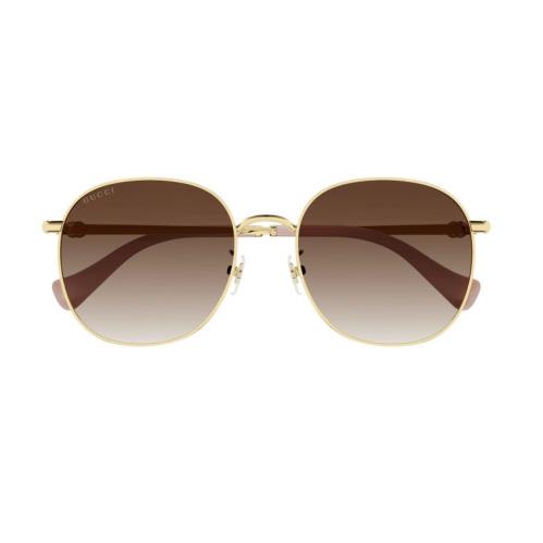 Gucci Women GG1142SA-002 Gold Pink Frame / Brown Gradient Lens Sunglasses