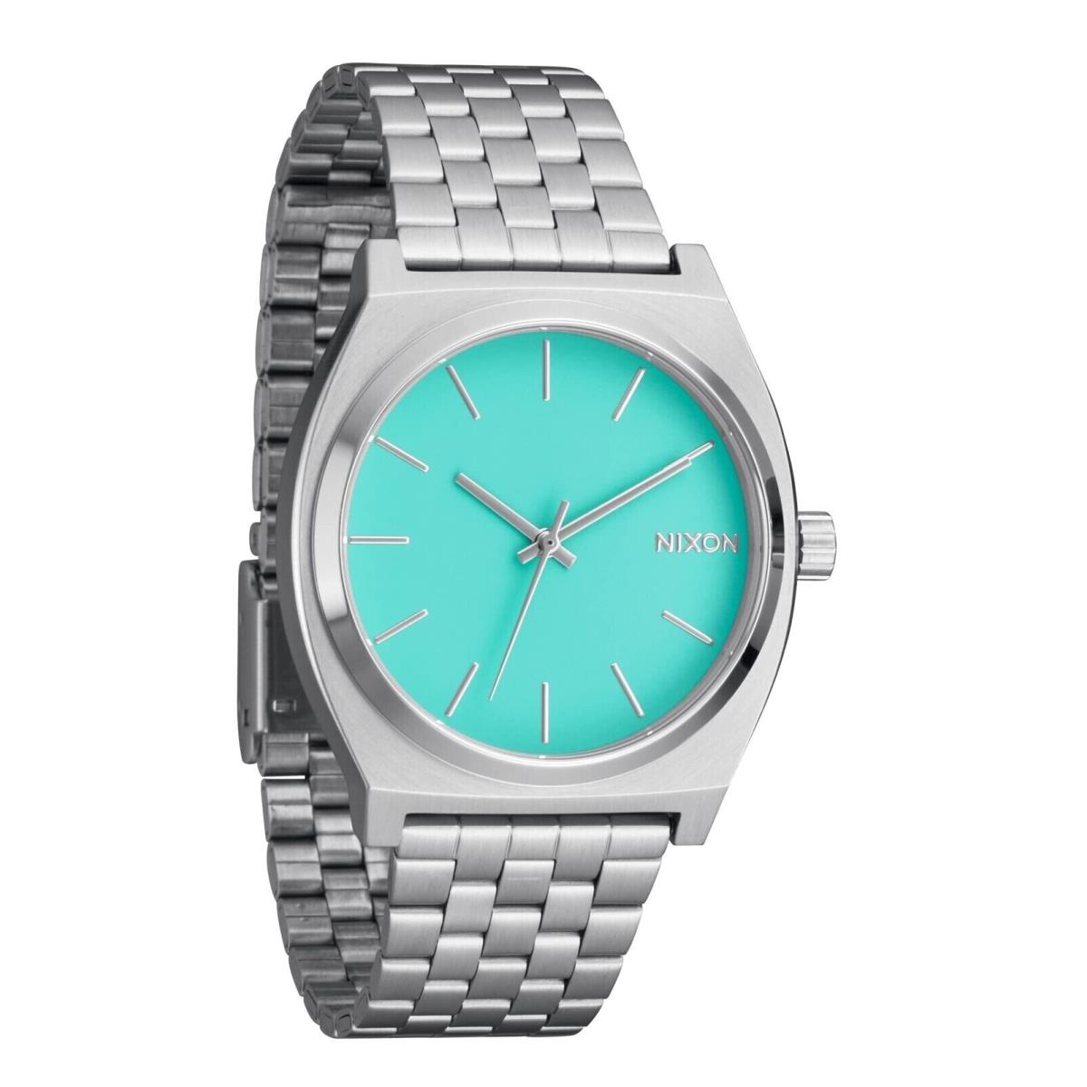 Nixon Time Teller A045 - Silver/turquoise - 100m Water Resistant Men`s Analog